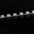 Strassketten AB Kristall Krallenkette DIY Handyhülle Handwerk Dekoration glitzerndes Zubehör - Weite Krallenfassung mit weißem AB-Strass, Silberkette