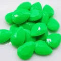 Green teardrop acrylic rhinestones flatback crystal gems for DIY phone case crafting decor. - Green