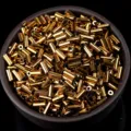 Golden silver-lined glass bugle beads 4mm 6mm DIY craft sewing garment accessories - Mineral Gold