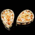 Botones de estrás dorados en forma de gota garra de cobre hueca para vestido de novia. - Champaña Dorado