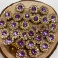 10/12MM Double Couche Tournesol Boutons Strass Cristal Violet Accessoires Artisanat - Violet clair