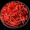 Red bugle glass beads 4/6mm DIY jewelry making accessories for sewing crafts clothing fringe. - Bright Red