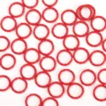 100pcs colored iron baked paint embossed jump rings for DIY jewelry making and crafting. - 1.2x8mm, Approx. 100 Pcs / Bright Red