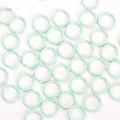 Mint green metal jump rings 10mm embossed iron connection rings DIY jewelry making craft supplies - Lake Blue