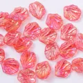 Cuentas de pétalos rosas color AB DIY horquilla Hanfu acrílicas accesorios artesanales - 50 g aprox. 100 uds. / Rojo Grande AB