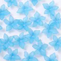 Cuentas de flores de cinco pétalos azul claro esmerilado para horquillas de bricolaje joyas - Azul lago profundo