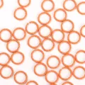 Colorful iron open jump rings for DIY jewelry making, embossed split rings, orange. - 1.2x8mm, Approx. 100 Pcs / Orange