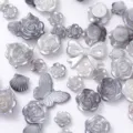 Mixed pearl rose bow butterfly DIY charms cabochons for nail art phone case decoration - Random Mixed Style, 50g / Premium Grey