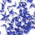 Blue metal bead tips cord ends for DIY jewelry making necklace bracelet clasp 4mm - Sapphire Blue