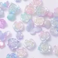 Pearl gradient dreamy mixed flower rose butterfly faux pearl DIY craft accessories - Pale Blue