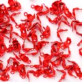 Red metal bead tips crimp covers for DIY jewelry necklace and bracelet making connectors 4mm - Bright Red