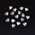 Sparkling iridescent heart crystal rhinestones flatback gems for nail art crafts decor - Heart / 7mm 12 Pieces