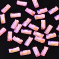 Laser roze rechthoekige nagel strass steentjes platte achterkant kristal nail art - Rechthoek / 3x7mm 20 Stuks/Verpakking / Laser Roze