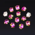 Mehrseitig geschliffene Farbverlauf Kristall Strass Steine für DIY Nagelkunst 12Stk - Rosarotes Licht
