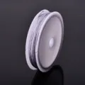 Grey nylon jade cord spool for DIY jewelry making, bracelet weaving, and craft accessories. - Gray