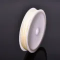 White nylon jade cord for DIY braided bracelets and necklaces, crafting threading material spool. - Off White