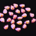 Roze druppelvormige nagelstrassteinen, laserglinsterende platte kristallen charms voor nagelkunst. - druppel / 6x8mm 20 Stuks/Verpakking / Laser Roze