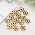 14mm Sonnenblumen Strass Blume Mitte DIY handgemachte Haaraccessoires Kleidung Dekoration - 50 Stück / Schwarz