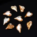 9x14mm asymmetric heart rhinestone nail art gems champagne crystal DIY manicure charms - Gold Champagne