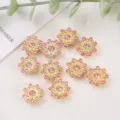 14mm Sonnenblume Strass Blumenkern DIY Handwerk Haarschleife Kleidungszubehör Set - 50 Stück / Hellrosa