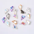 9x14mm asymmetrical heart nail rhinestones, iridescent crystal DIY charm for gorgeous nail art designs. - Random Mixed Colors