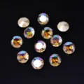 Round faceted crystal rhinestones variant, brilliant multi-color reflections and shine. - Gem Flower / 10mm 12 Pcs