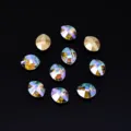 Crystal Rhinestones Fancy Stones AB Flatback Pointed Back Gems DIY Craft Nail Art - Leaf / 8x10mm 12 Pieces