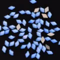 Blaue rautenförmige flache Nagel Strasssteine glänzende Diamanten Schmuck Glitzer 20Stk - Rautenmuster / 20 Stück (3x5mm) / Blau