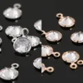 Colgante Circonita Cristal Micro Pave DIY Fabricación Joyas Oro y Plata Variante - Ojal único redondo 5 mm