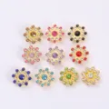 14mm Sonnenblume Strass Blumenmitte Legierung Knöpfe für DIY handgemachte Haarschleifen Zubehör. - 50 Stück / Zufällige Mischfarben