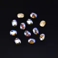 Oval crystal rhinestones fancy flatback gems colorful sparkly diamond glass stones for DIY crafts - Long Oval Strip / 6x8mm 12 Pieces