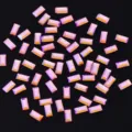 Laser roze rechthoekige nagel strass stenen platte kristallen voor nail art 20st - Rechthoek / 2.5x5mm 20 Stuks/Verpakking / Laser Roze