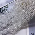 Clear crystal glass faceted drop loose beads for DIY jewelry making and curtain decor. - 4x6mm Teardrops, Approx. 68 Pcs / Clear White
