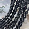 Black faceted teardrop glass beads crystal loose beads for DIY jewelry making crafts supply. - 4x6mm Teardrops, Approx. 68 Pcs / Black