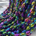 AB Color Crystal Glass Drop Beads Faceted Loose Beads for DIY Jewelry Crafting Supplies - 4x6mm Teardrops, Approx. 68 Pcs / Multicolor