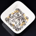 Gemengde druppelvormige nagelstrass in goud en grijs, platte kristallen stenen voor nail art. - Nr. 1 5x8 mm perzikblad-vorm