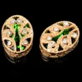 Botones de base de cobre de cristal de estrás DIY accesorios de ropa con piedra verde - Verde Hierba