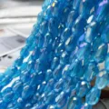 Blue Crystal Teardrop Beads Faceted Glass Beads AB Color DIY Jewelry Making Accessories - Lake Blue AB