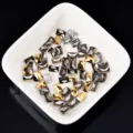 Μικτά ορθογώνια επίπεδα στρας γυαλιού για nail art DIY, χρυσά και γκρι κρύσταλλα. - 8# 4x6mm ορθογώνιο