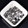Mineralgraue rechteckige Flachrücken Strasssteine für Nagelkunst Kristall Mix 20 Stk - Facettiertes Rechteck / 4x6mm / Mineralgrau