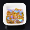 Flache unregelmäßige Nagel Strasssteine Aurora lila Kristall Diamanten für DIY Nagelkunst - Tränenförmig (7#) / 5.2x8mm
