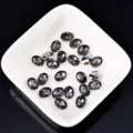 Schwarze ovale Nagelstrasssteine Kristall Flachrücken Gemischte DIY Edelsteine Nail Art - Oval / 6X8mm / Mineralgrau