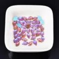 Flache spezielle Nagelstrasssteine helllila Aurora Glasdiamanten DIY Nagelkunst Dekoration - Pfirsichblatt (8#) / 5x8mm