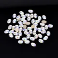Strass ovali piatti con effetto AB per decorazioni unghie fai-da-te e nail art brillanti. - Ovale / 20 Pezzi/Confezione (4x6mm)