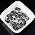 Herz Kristall Nagel Strasssteine, gunmetal schwarze Flachrücken Diamanten für Nagelkunst. - Herzform / 7mm / Mineralgrau