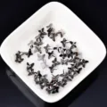 Mineralgraue Kristall Schmetterling Nagel Strasssteine, flache glitzernde Edelstein Variante. - Schmetterling / 5x6mm / Mineralgrau