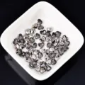 Schwarze Herz Kristall Strasssteine für Nageldesign DIY flache Fancy Steine 20 Stk - Herzform / 5.5x6mm / Mineralgrau