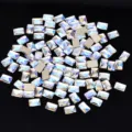 Strass in cristallo AB piatto rettangolare, gemme miste per nail art fai da te e diamanti di vetro. - Rettangolo / 20 Pezzi/Confezione (4x6mm)