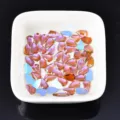 Flache tropfenförmige Nagelstrasssteine, Aurora Glas Kristall Edelsteine für DIY Nagelkunst. - Diamant (30#) / 5x8mm