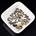 Gyalina stras nychion se schima selinis mikta chryso kai skouro gkri flatback gia diy - 28# 5x8mm Φεγγάρι